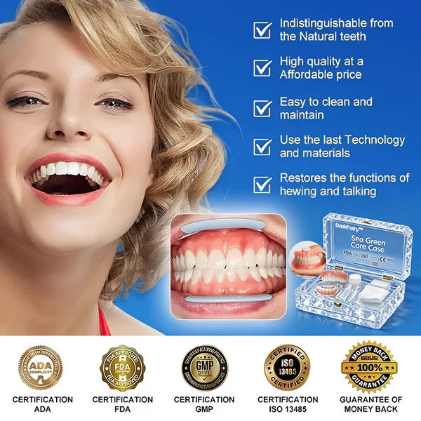 -Ends Today: 75% OFF! ⏰DarkFairy™ Medical Full Denture with Strong Suctiond Custom-Fit Full Functional Dentures🦷