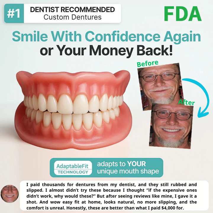 🌎Limited-Time Sale Ends Easter! ⏰HazyGalaxy™ Medical Full Denture with Strong Suctiond🦷